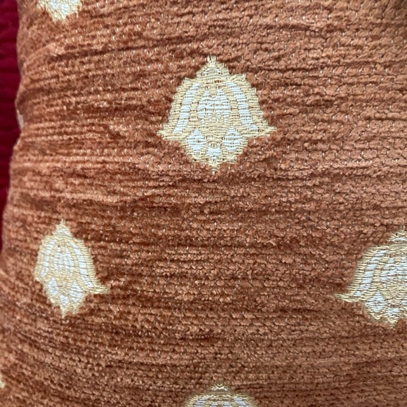 Rustic golden decorative pillow with fringe fancy and embroidered - Picture 6 of 10